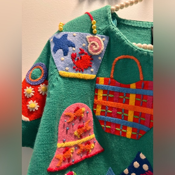 Michael Simon Size L  Short sleeve embroidered sweater - Picture 4 of 15